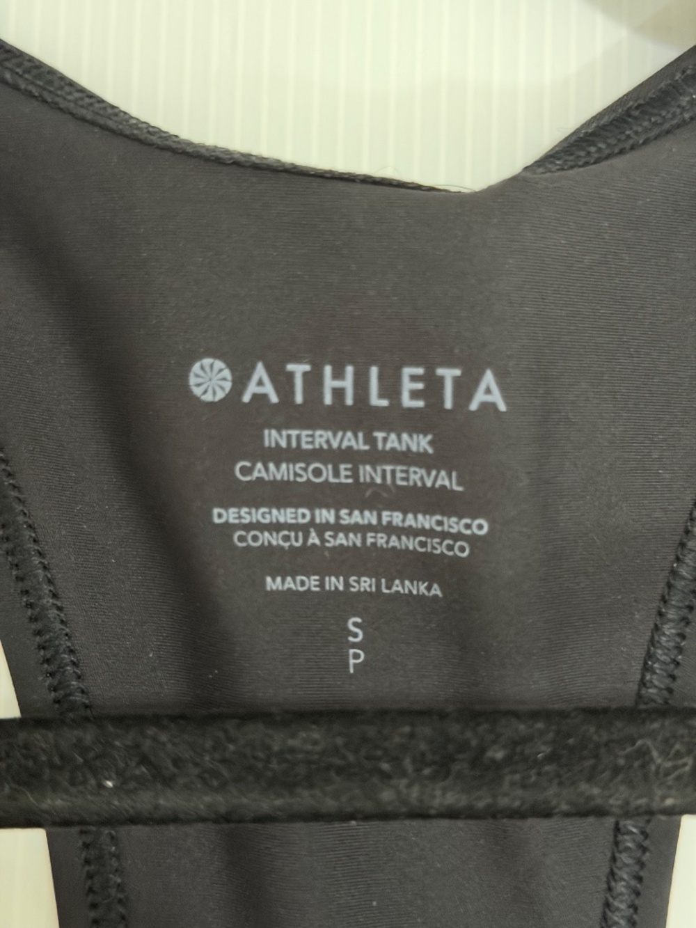 Athleta Interval Tank Black White Racerback Small NWT - Picture 4 of 7